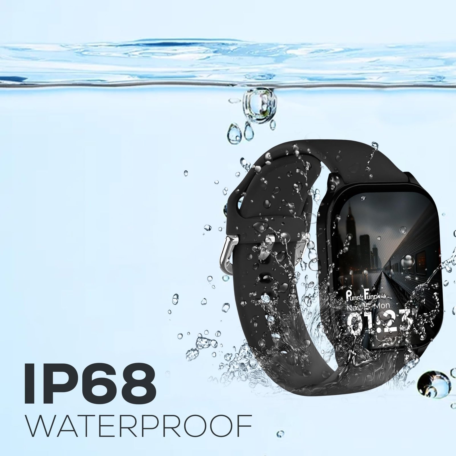 NovoLux HD Display Smartwatch for Men & Women Answer/Make Calls, Heart Rate Monitor, 113+ Sports Modes, Step Counter, IP68 Waterproof, Compatible with Android & iOS(Black) - Image 2