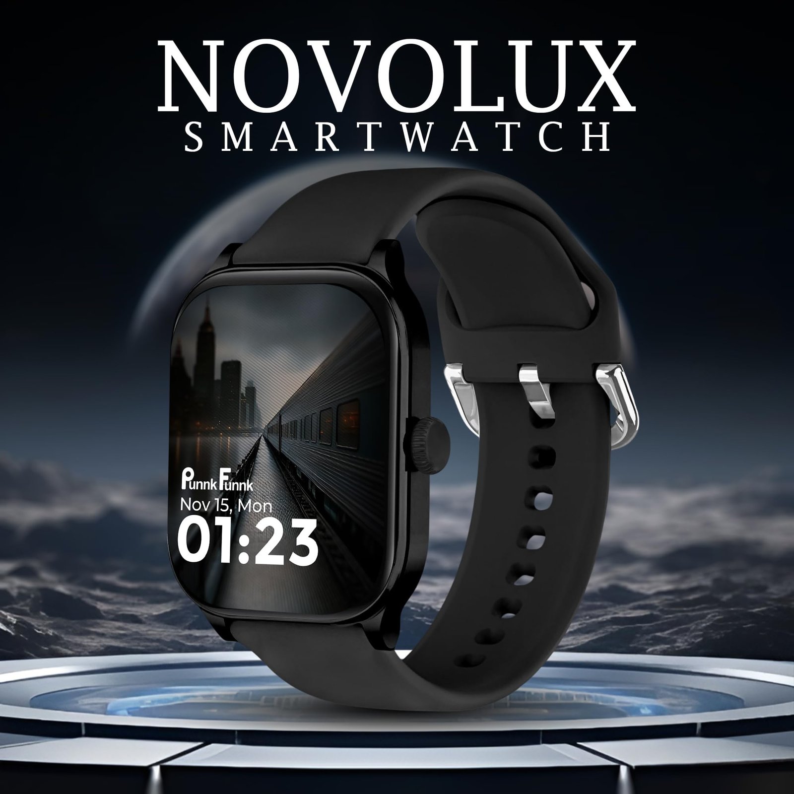 NovoLux HD Display Smartwatch for Men & Women Answer/Make Calls, Heart Rate Monitor, 113+ Sports Modes, Step Counter, IP68 Waterproof, Compatible with Android & iOS(Black) - Image 4