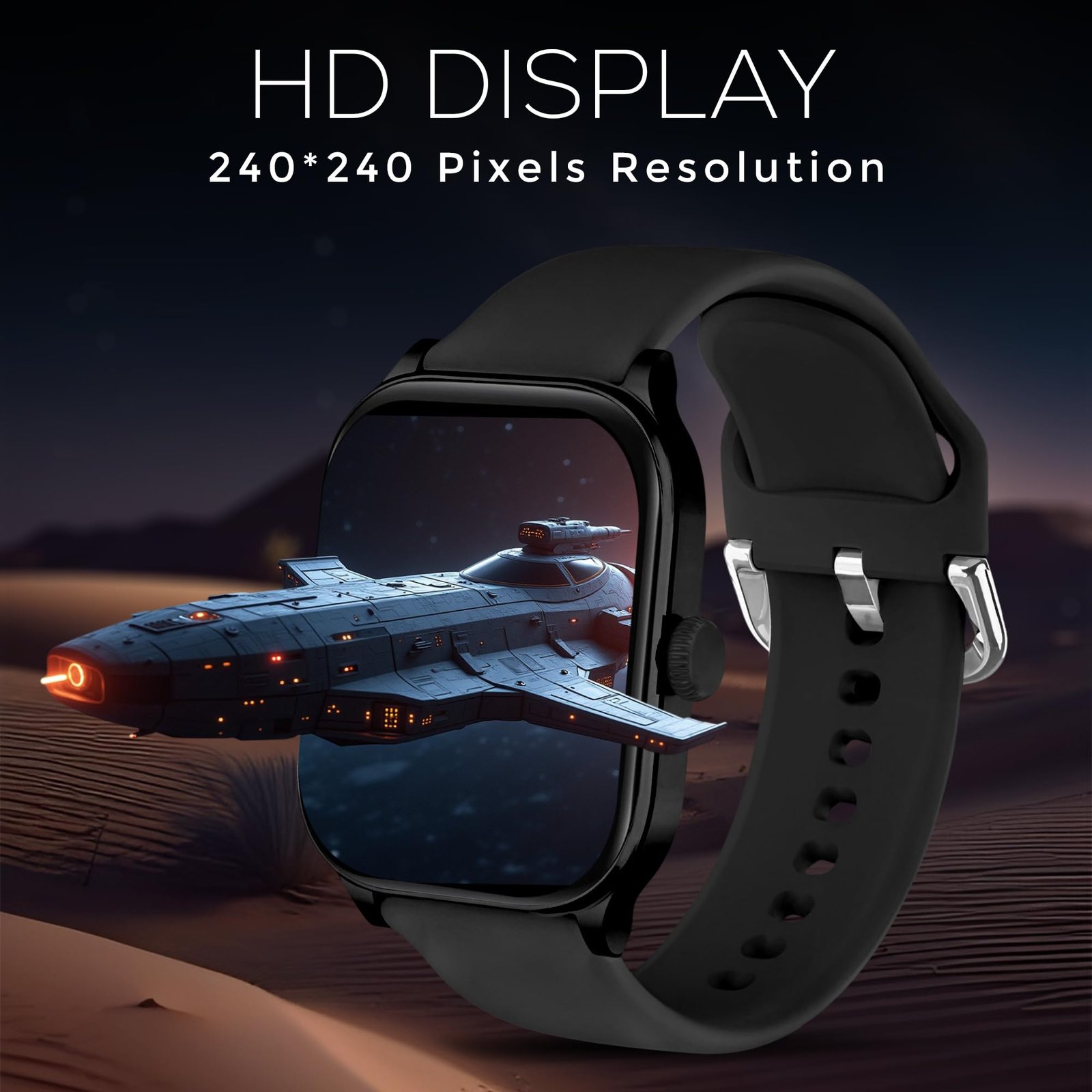 NovoLux HD Display Smartwatch for Men & Women Answer/Make Calls, Heart Rate Monitor, 113+ Sports Modes, Step Counter, IP68 Waterproof, Compatible with Android & iOS(Black) - Image 5